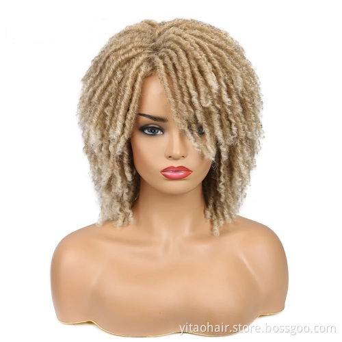 Wholesale Dreadlock Wig Short Braided Wigs Synthetic Afro Curly Black Wig  Braided Crochet Twist Hair For Black Women